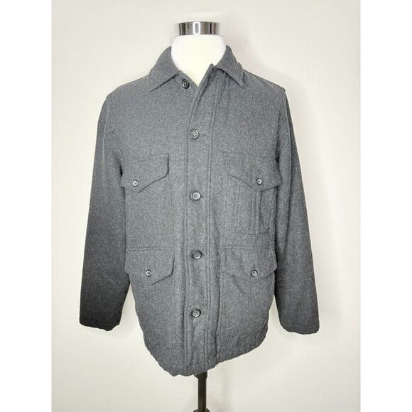 J. Crew University Wool Jacket Coat Charcoal Gray Men’s Size Large Outerwear - Picture 2 of 8